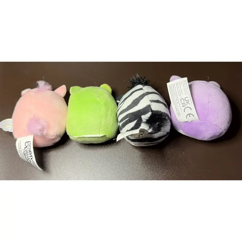 Squishmallows Squishville Zebra, Kangaroo, Pig, Frog. 2in Mini Plush (K)